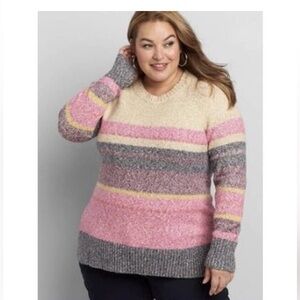 Lane Bryant Striped Sweater Multicolor Size 18/20